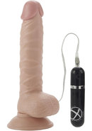 Mr Just Right Vibrating Dildo With Bullet 6.25in - Vanilla
